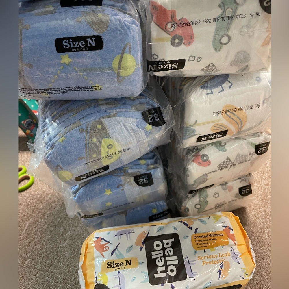 Hello Bello Diapers Newborn Bundle Total Of 323 Assorted Prints